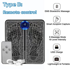 Electric Ems Leg Foot Massager Pad With Electrode Patch Pain Relax Blood  Circulation Muscle Stimulation Acupoints Massage Mat